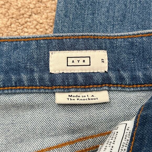 AYR The Knockout High Rise Relaxed Barrel Leg Medium Wash Jeans Size 27 - Picture 8 of 11